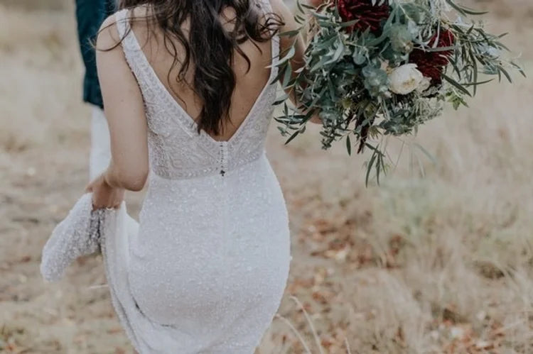 Q'nique Elise Beaded & Sequin Gown