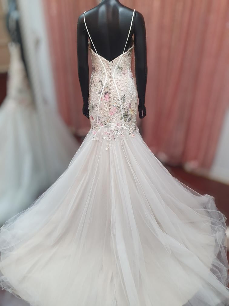 Q'Nique Floral Mermaid Amal Gown
