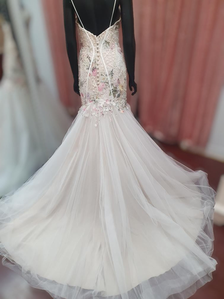 Q'Nique Floral Mermaid Amal Gown