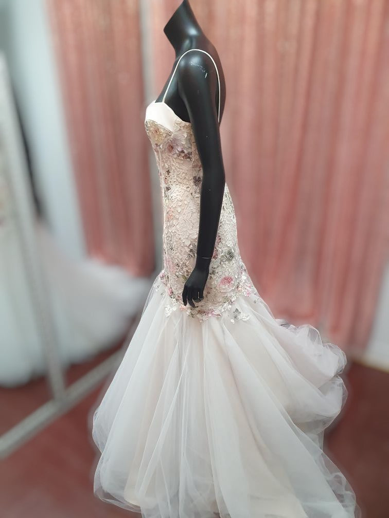 Q'Nique Floral Mermaid Amal Gown