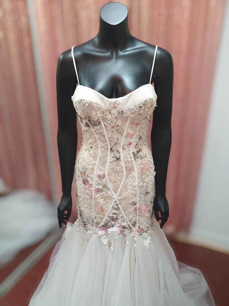 Q'Nique Floral Mermaid Amal Gown