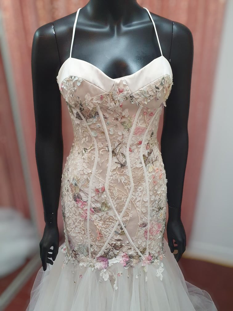 Q'Nique Floral Mermaid Amal Gown