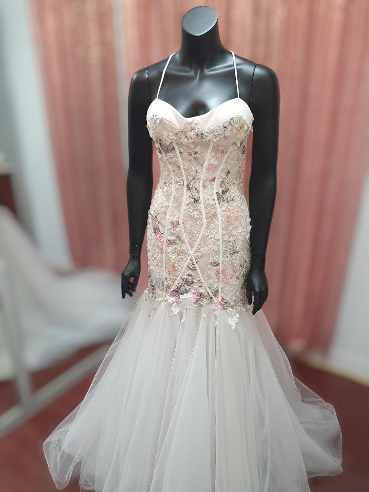 Q'Nique Floral Mermaid Amal Gown