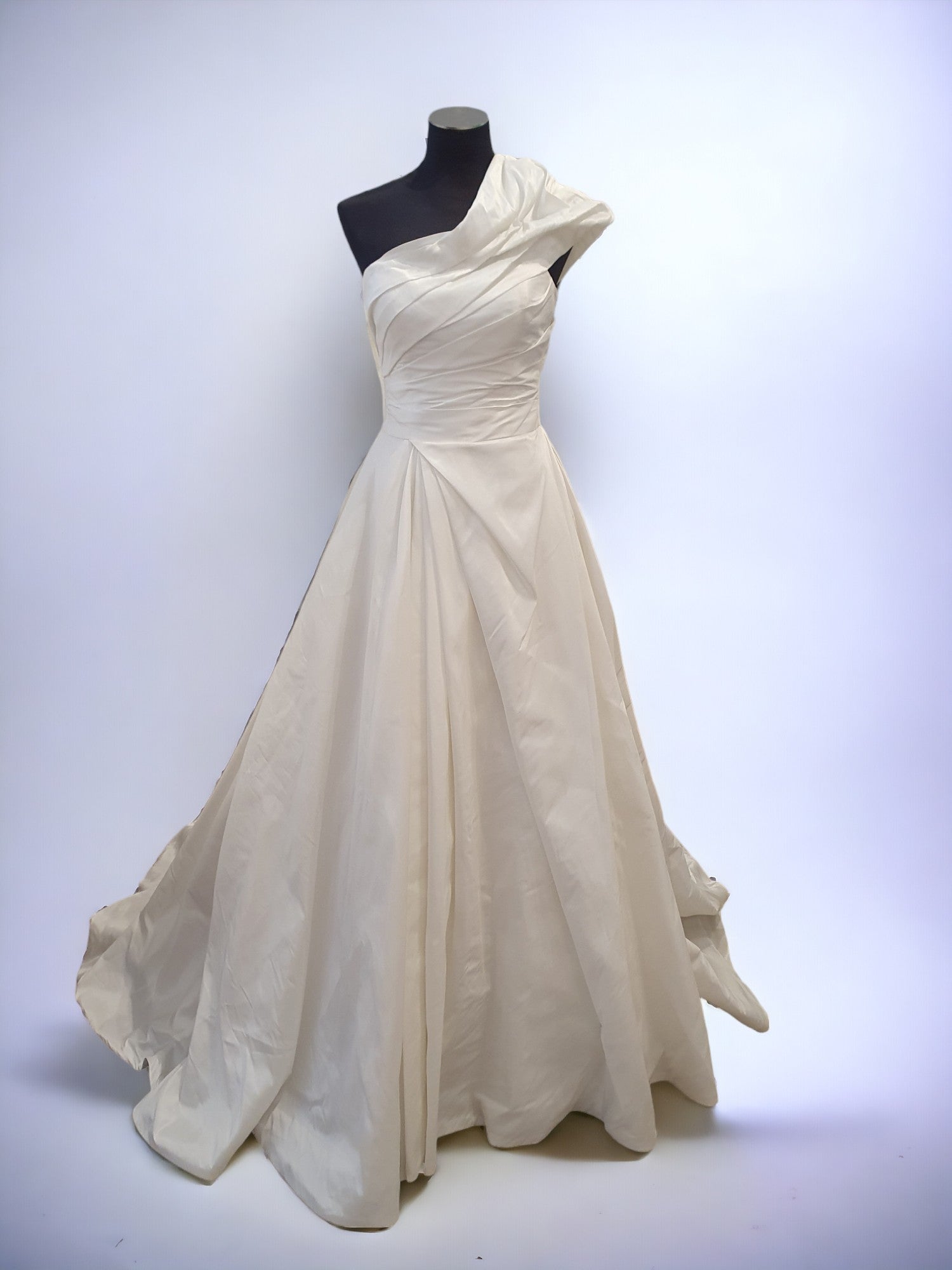 Dion for Brides Ivory Satin One Shoulder Gown