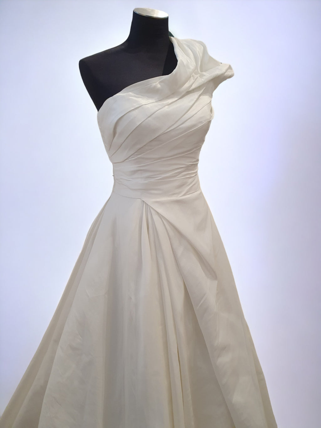 Dion for Brides Ivory Satin One Shoulder Gown