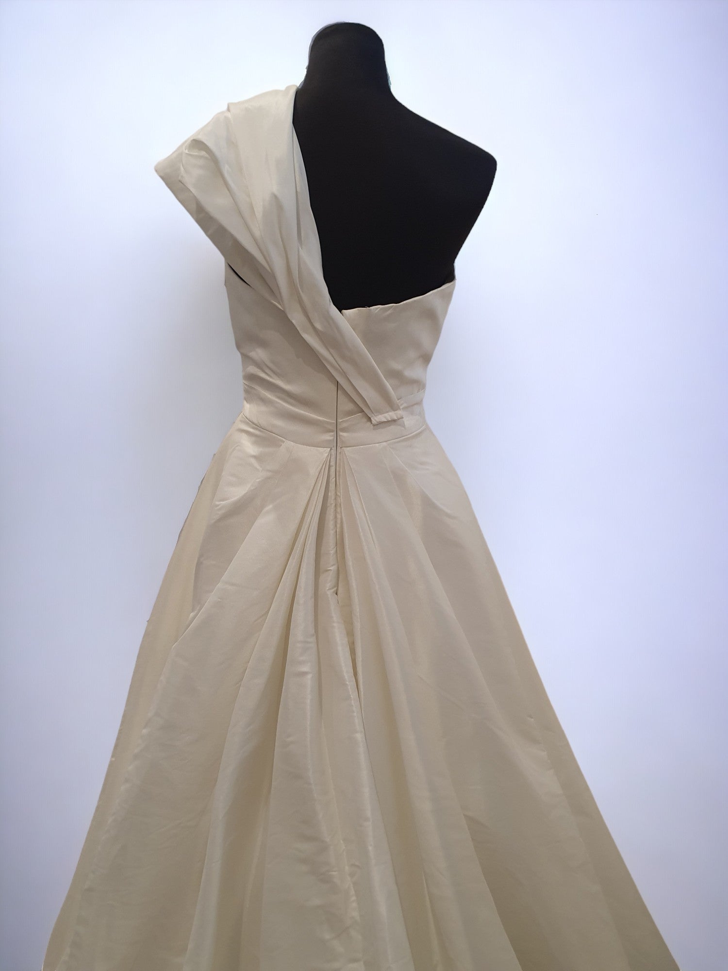 Dion for Brides Ivory Satin One Shoulder Gown
