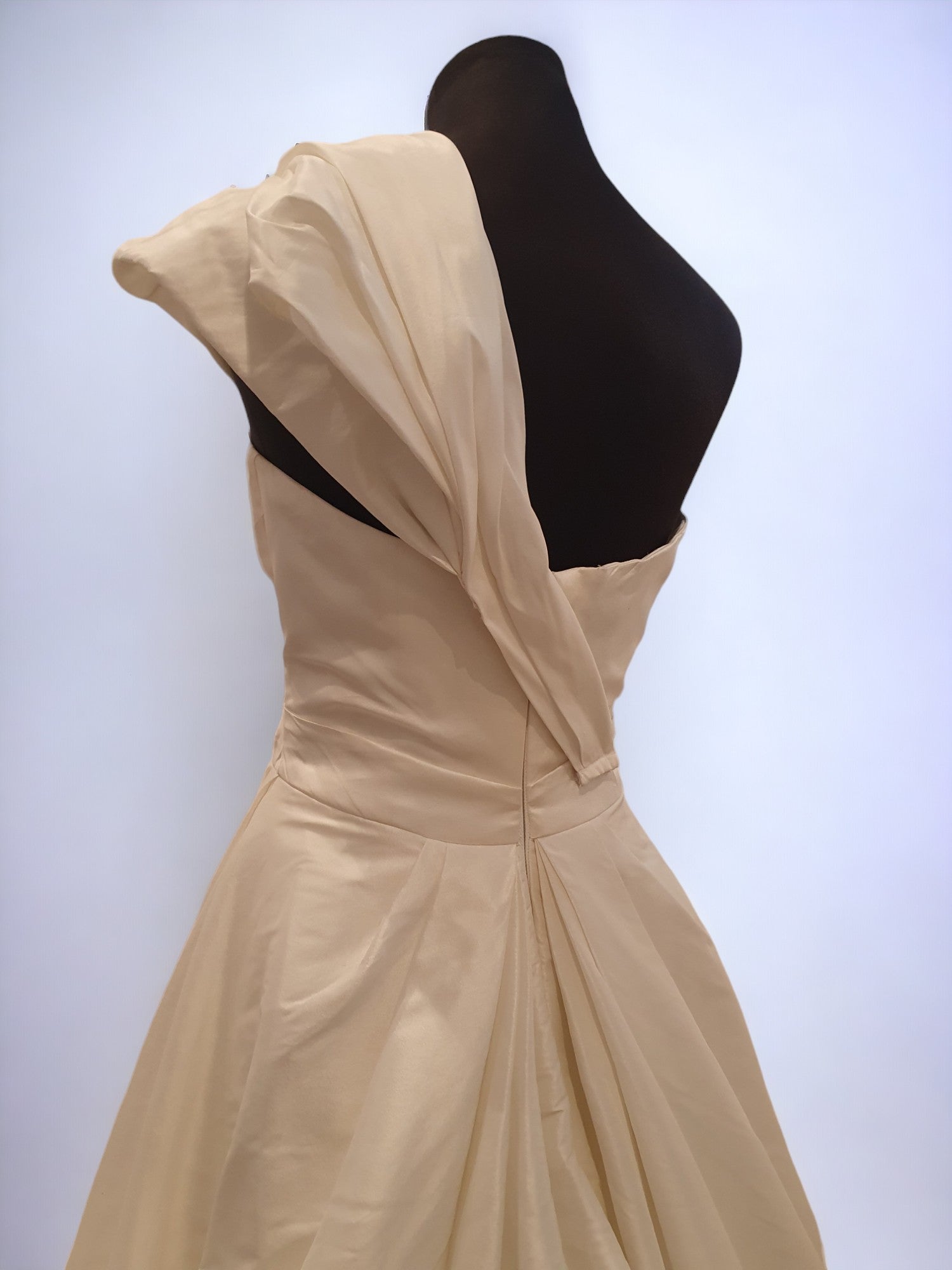 Dion for Brides Ivory Satin One Shoulder Gown