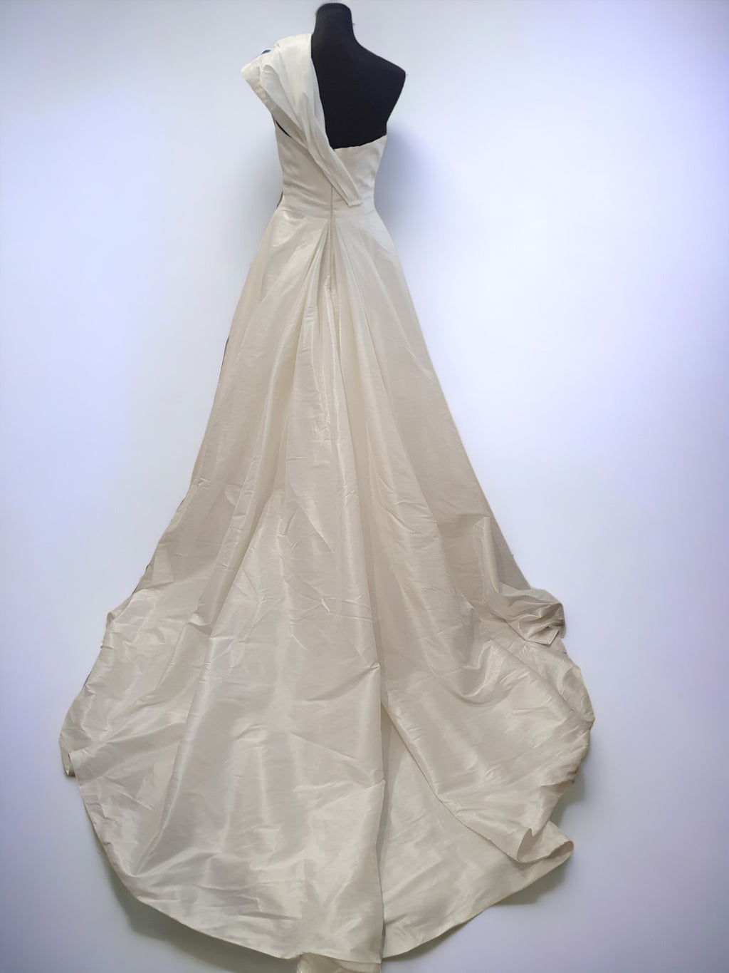 Dion for Brides Ivory Satin One Shoulder Gown
