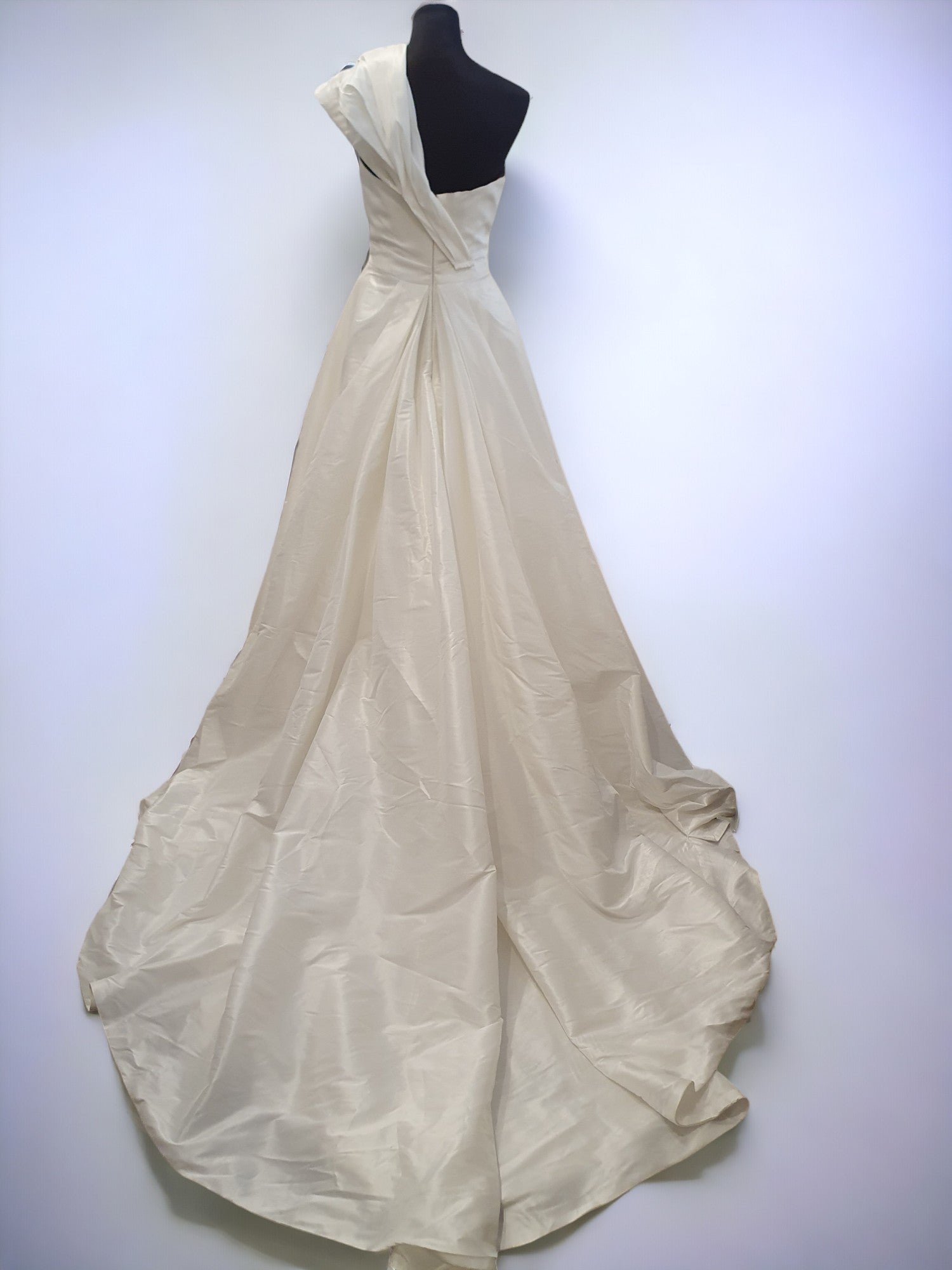 Dion for Brides Ivory Satin One Shoulder Gown
