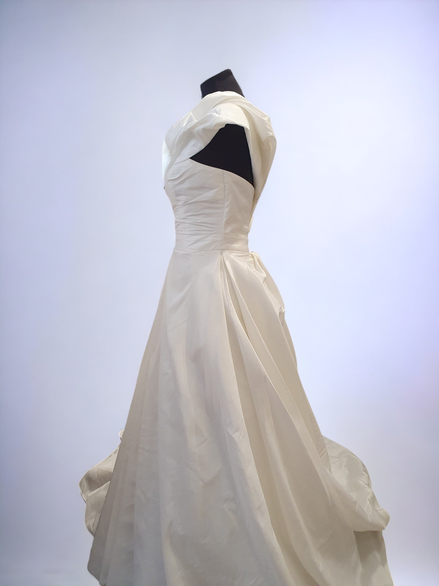 Dion for Brides Ivory Satin One Shoulder Gown