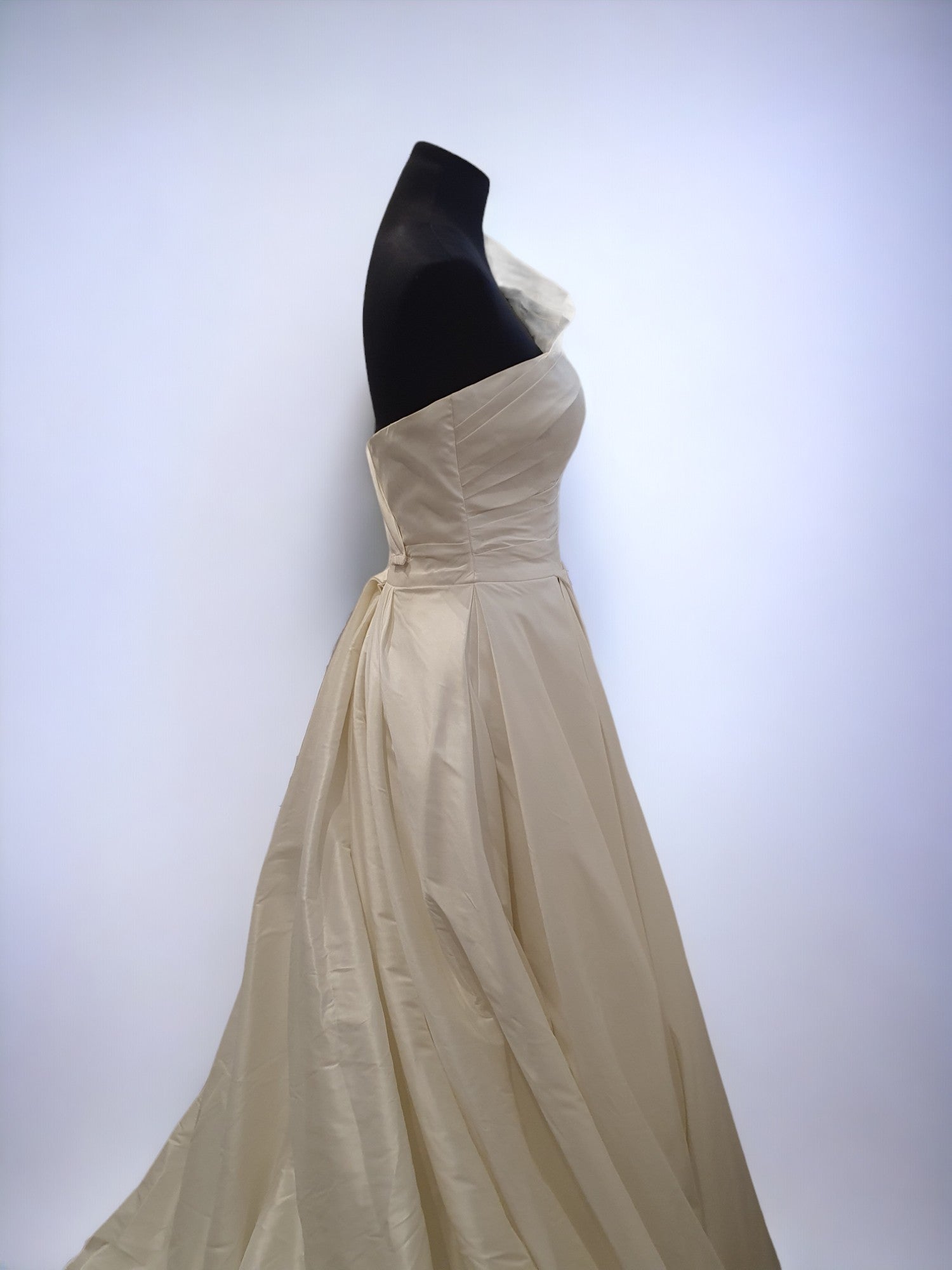 Dion for Brides Ivory Satin One Shoulder Gown