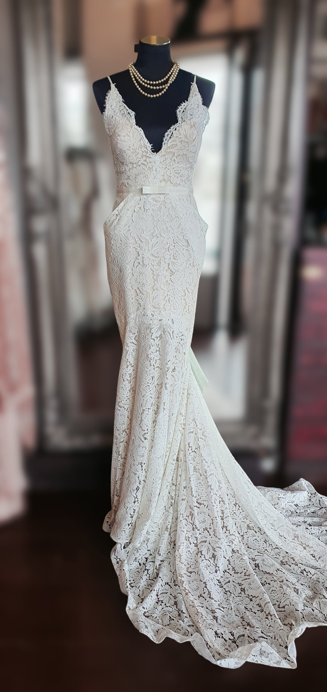 Gemy Maalouf Lace Trumpet Gown