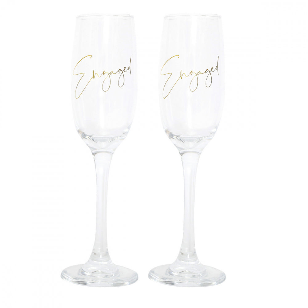 Engaged Champagne Flutes