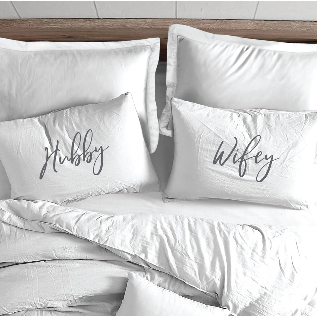 Hubby & Wifey Pillowcase Set