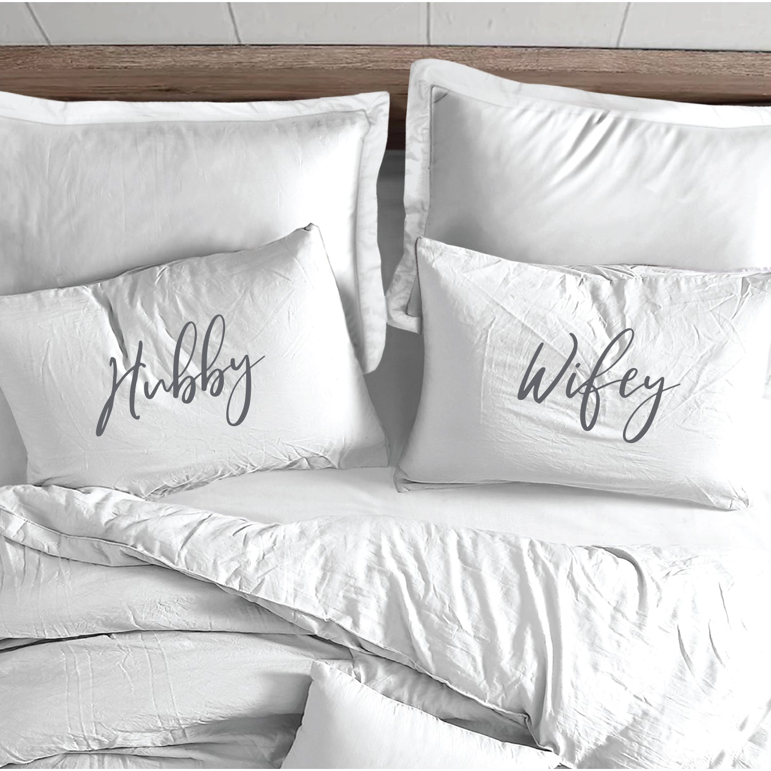 Hubby & Wifey Pillowcase Set